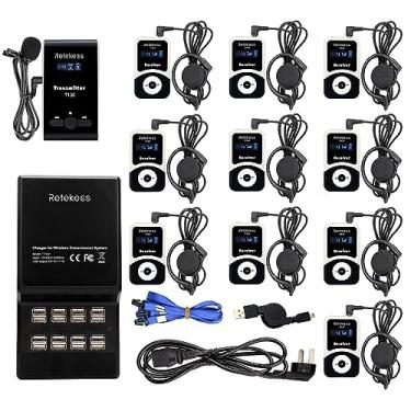 Imagem de Retekess Sistema De Tradução Para Igrejas T130, Fones Ouvido Guias Turísticos, Estilo Clássico, Fácil Usar, Estação Carregamento Usb Com 16 Portas, Sem Fio Whisper Igrejas, Planta (1 Transmissão X 1