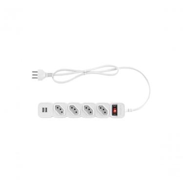 Imagem de Protetor Eletronico Intelbras Epe204 4 Tomadas 2 Usb Branco