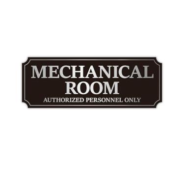 Imagem de Placa mecânica para porta de sala, autoadesiva, durável, resistente ao desbotamento, prata escovada, autorizada, apenas para uso em locais de construção comerciais, residenciais, comunitários