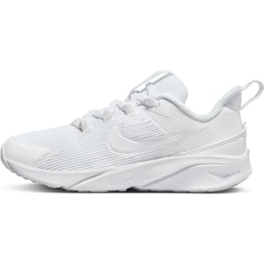 Imagem de Nike Tênis infantil unissex Star Runner 4, Branco/branco-branco-platina pura, 15