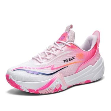 Imagem de Tênis de basquete masculino de cano baixo com solado antiderrapante e durável, calçado esportivo para quadra Equipamento de basquetebol(Red White,35 BR)