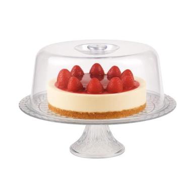 Imagem de Prato De Vidro Boleira Com Tampa E Pé Gourmet Ruvolo