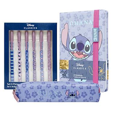 Imagem de Disney Material escolar Stitch, kit de papelaria bonita com caderno e lápis (conjunto multicolorido de 3)