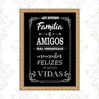 Imagem de Quadro Moldura Dourada Área Gourmet 24X18Cm