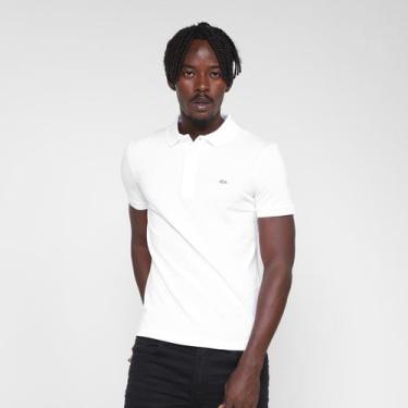 Imagem de Camisa Polo Lacoste Slim Fit Masculina, Branco, GG