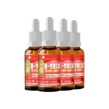 Imagem de Kit 4 B-TRIX Vitamina B12 Infantil 3x20ml Morango Flora Nativa - Flora