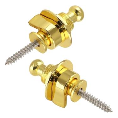 Imagem de Par Strap Lock Trava de Correia Zaidan’s – Para Guitarra, Violão, Baixo e Ukulele – Roldana Para Alça – Metal Resistente (Dourado)