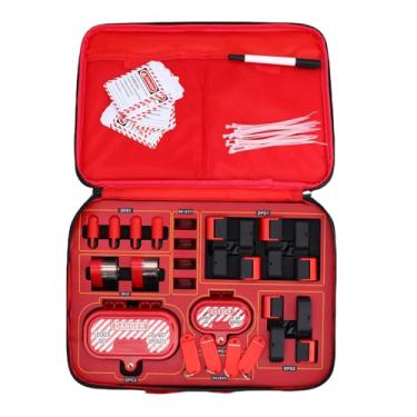 Imagem de Zhjvihx Kit de Etiqueta de Bloqueio Com Núcleo de Travamento Incorporado para Disjuntores, Nylon Pa Kits de Tag de Trava Elétrica para Isolamento e Prevenção de Diferenças de Temperatura