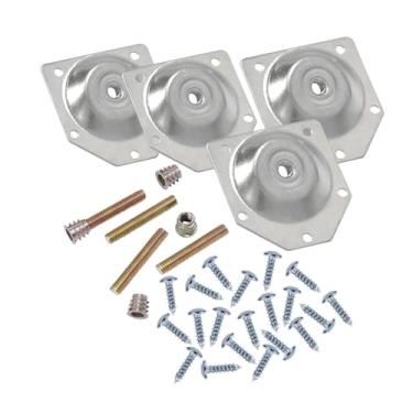 Imagem de ＫＬＫＣＭＳ Kit com 4 Placas de Montagem para Pernas de Móveis, Ferragens para Mesa E Cadeiras, Prata, Tamanho real