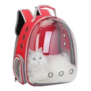 Imagem de Mochila Bolsa Pet Visão Panorâmica Astronauta Color Gato Ou Cachorro TINNY YOU (Vermelho P01)