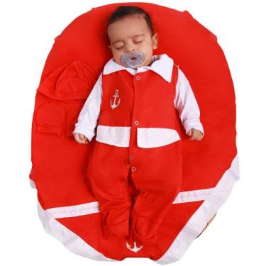 Imagem de Saída de Maternidade Menino Aconchego Marinheiro Vermelho 05 Peças P -