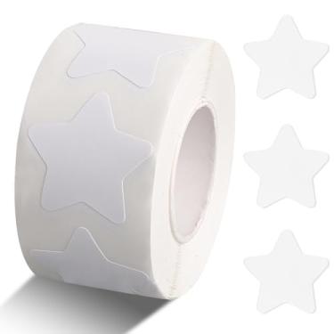 Imagem de ElevateTech Rolo de adesivo de estrela branca, 500 peças de adesivos pequenos em forma de estrela, 2,5 cm, estrelas de vinil autoadesivas, etiquetas, papel, à prova d'água, removíveis, adesivos de