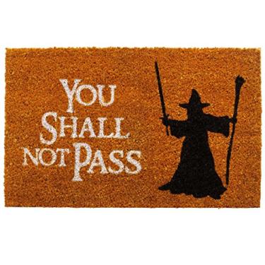 Imagem de Capacho getDigital You Shall not pass | Tapete de entrada de carpete porta frontal tapete de boas-vindas | Feito de fibras de coiro de alta qualidade | Perfeito para os amantes da loira | Laranja - Marrom 60 x 40 cm