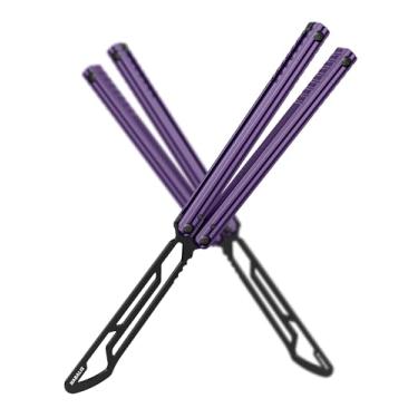 Imagem de Nabalis Impulse Butterfly Knife Balisong Trainer para praticar flip, prática sem corte, ferramenta sem borda, leve, treinador de metal adequado ao público