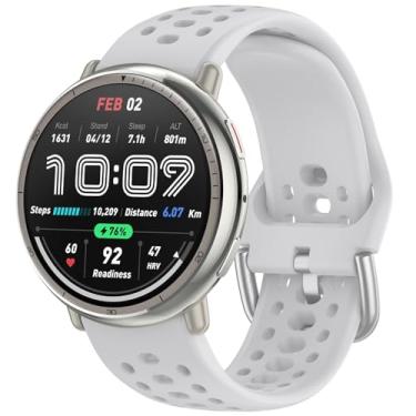 Imagem de Nacorulu Compatível com pulseiras Amazfit Active 2, pulseira de substituição de silicone de 20 mm de largura para smartwatch Amazfit Active/Active 2S/GTS 4 mini/GTR Mini/Bip 3 Pro (cinza)