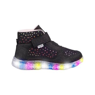 Imagem de Tênis Infantil Feminino Pampili Preto com LED - 6820-Feminino