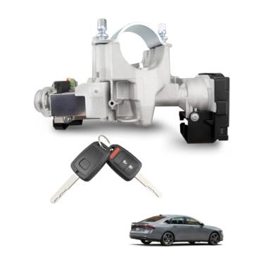 Imagem de Conjunto de carcaça de cilindro de bloqueio de interruptor de ignição com 2 chaves apto para Honda Accord L4 2.0L 2014-2017, apto para Honda Accord L4 2.4L V6 3.5L 2013-2017, substituição 39730-T2A-A0