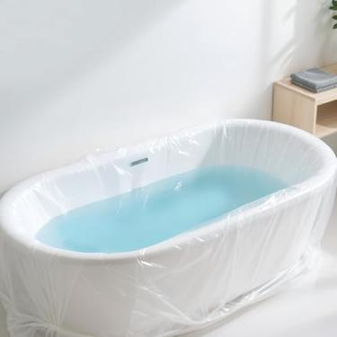 Imagem de Bruislard Pacote com 20 forros descartáveis de cobertura de banheira de tamanho grande 102 x 47 pés para salão de beleza, viagem, casa, hotel, banheiras