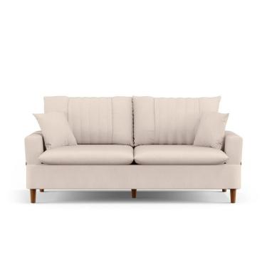 Imagem de Sofá Living 3 Lugares 180cm Com Almofadas Veras D05 Suede Bege Claro - Mpozenato