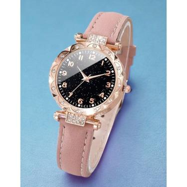 Imagem de Kit Relógio Analógico Feminino e Pulseira Strass Rose Gold