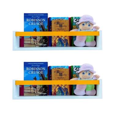 Imagem de Kit 2 Prateleiras Livros Criança Nicho Parede Livreiro - Arte Cedro