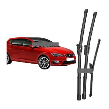 Imagem de Compatível com Seat Leon ST Hatchback 2012-2020 2013 2014 Limpador de para-brisa dianteiro e traseiro, escovas de para-brisa, janelas, 26" + 16" + 13"(Right hand drive)