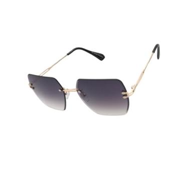 Imagem de Óculos de Sol Quadrado Grande Premium Blogueira UV400 Unisex Feminino Masculino - Modelo Capri - Cacife Brand (Preto Degrade)