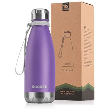 Imagem de koodee Water Bottle 12 oz Stainless Steel Vacuum Insulated FLask Cola Shape Leak-Proof Metal Water Bottles(Purple)