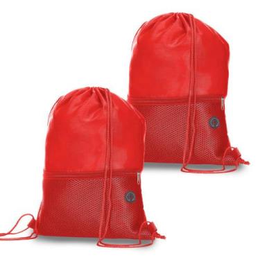 Imagem de Kit 2 Peças Sacola Mochila Academia Bike Corrida C/ Bolso Zíper - ARKZ