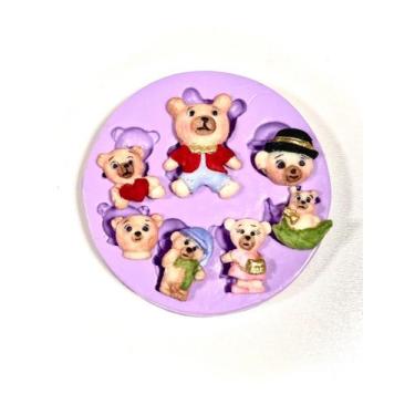 Imagem de Molde de silicone ursinhos para decorar f76 - Confeitaria dos moldes