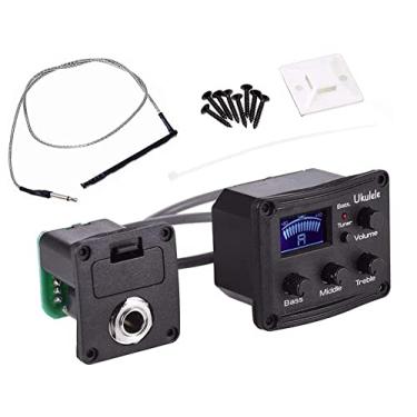 Imagem de Jiayouy 1 Conjunto De 3 Bandas Eq Piezo Pickup Ukulele Pré-Amplificador Equalizador Sistema De Afinação Com Display Lcd E Controle De Volume