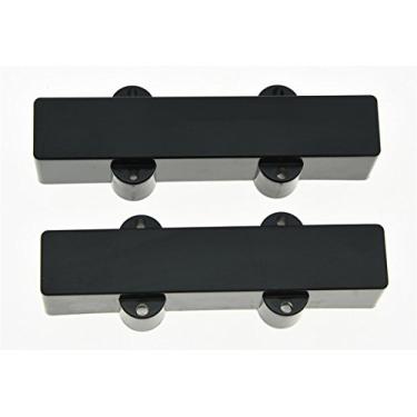 Imagem de KAISH Conjunto de 2 capas de captador de baixo fechadas seladas pretas para pescoço/ponte para 4 cordas Jazz J Bass