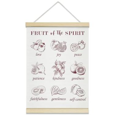 Imagem de rizotus Moldura para pôster Fruit of the Spirit, pôsteres cristãos de arte de parede, versículo bíblico, moldura para sala de estar, igreja, sala de oração, decoração de parede, 30 x 40 cm, A22