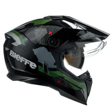 Imagem de Capacete Masculino Bieffe B-Trail Frontier Verde Oculos Moto, Verde Pr