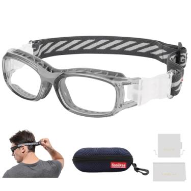 Imagem de SooGree Óculos esportivos infantis, óculos de proteção, óculos de segurança ocular, substituíveis para lentes de grau de 8 a 16 anos (cinza YJ-LQ-G8076)