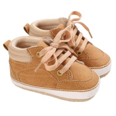Imagem de Botas para meninos e meninas de lã antiderrapante sola macia para bebês primeiros passos sapatos quentes, C-light Brown, 0-6 Months Infant