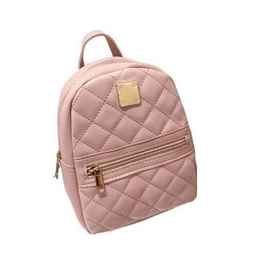Imagem de Mini Bolsa Mochila Ombro Couro PU Feminina Adulto Infantil - Modas Fag