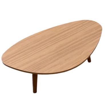 Imagem de Mesa De Centro Orgânico Pés Palito Em Madeira 90x52cm Cor Preto