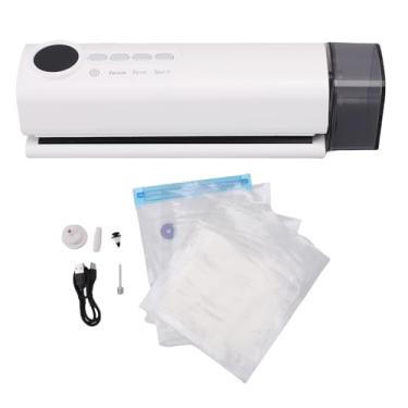 Imagem de Diydeg Máquina de Selagem a Vácuo, Seladora a Vácuo Multifuncional 3 em 1, Sem Fio, com Temperatura Ajustável, Seladora de Alimentos Automática Portátil Cozinha, Geladeira e Viagem (Bege)