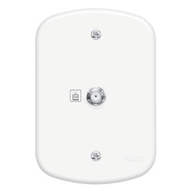 Imagem de Conjunto Tomada Para Antena De Tv Para Cabo Coaxial De 75 Ohms Blanc - 0144 - Fame Conj.tom.antena Tv C-p Sb 0144 Fame