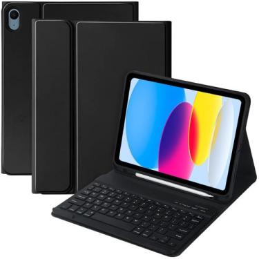 Imagem de Capa de teclado MMK para iPad de 11ª e 10ª geração com Bluetooth preta
