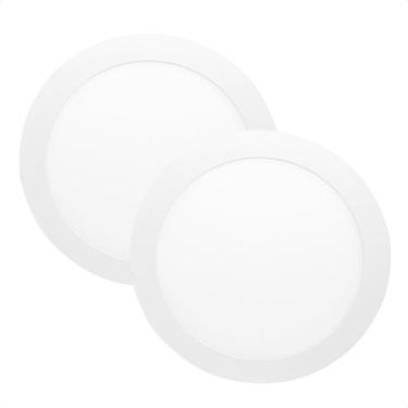 Imagem de Kit 2 Painel De Led Redondo Embutir 12w Bivolt Taschibra 6500k Frio