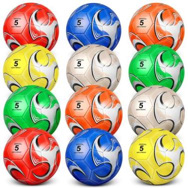 Imagem de Pacote com 12 bolas de futebol Supervitae, tamanho 4, com bomba para t