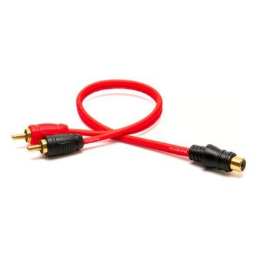 Imagem de Cabo RCA Y Automotivo Nakamichi 2 Metros 1 Fêmea Plug Ouro 4mm Alta Fi