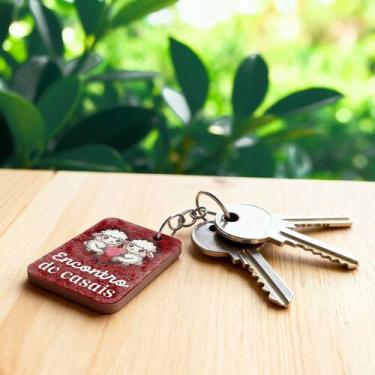 Imagem de Kit 100 Chaveiros MDF Dia dos Namorados - Deliquadros, OVELHINHAS