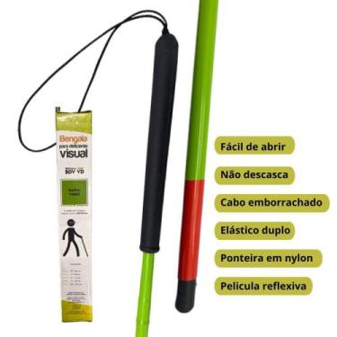 Imagem de Bengala Para Deficiente Visual Baixa Visão Verde Com Roller - ALO, G