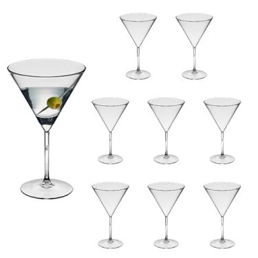 Imagem de Jogo De Taça 9pçs Martini 260ml Elegante Acrilico Resistente