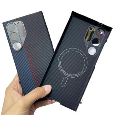 Imagem de Waillynice Capa de fibra de carbono original para Samsung Galaxy S24 Ultra anti-queda com design de capa de fibra de aramida S24ultra (anel 600DColor(Mag), para S24 Ultra)