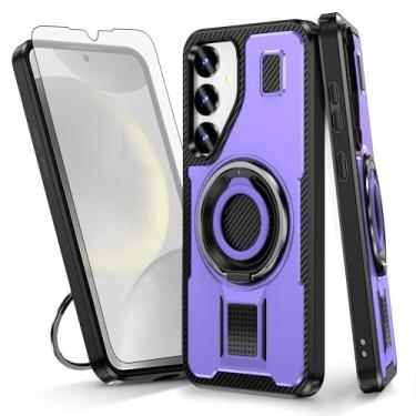 Imagem de Asuwish Capa de celular para Samsung Galaxy S24 Plus S24+ 5G com protetor de tela de vidro temperado e suporte de anel à prova de choque com suporte protetor de celular S24plus 24S + S 24 24+ feminino