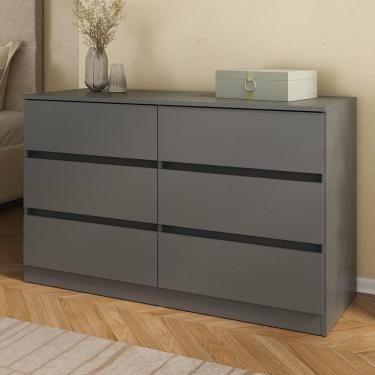 Imagem de Cômoda Com 6 Gavetas 120cm Multimóveis Mp4396 Grafite